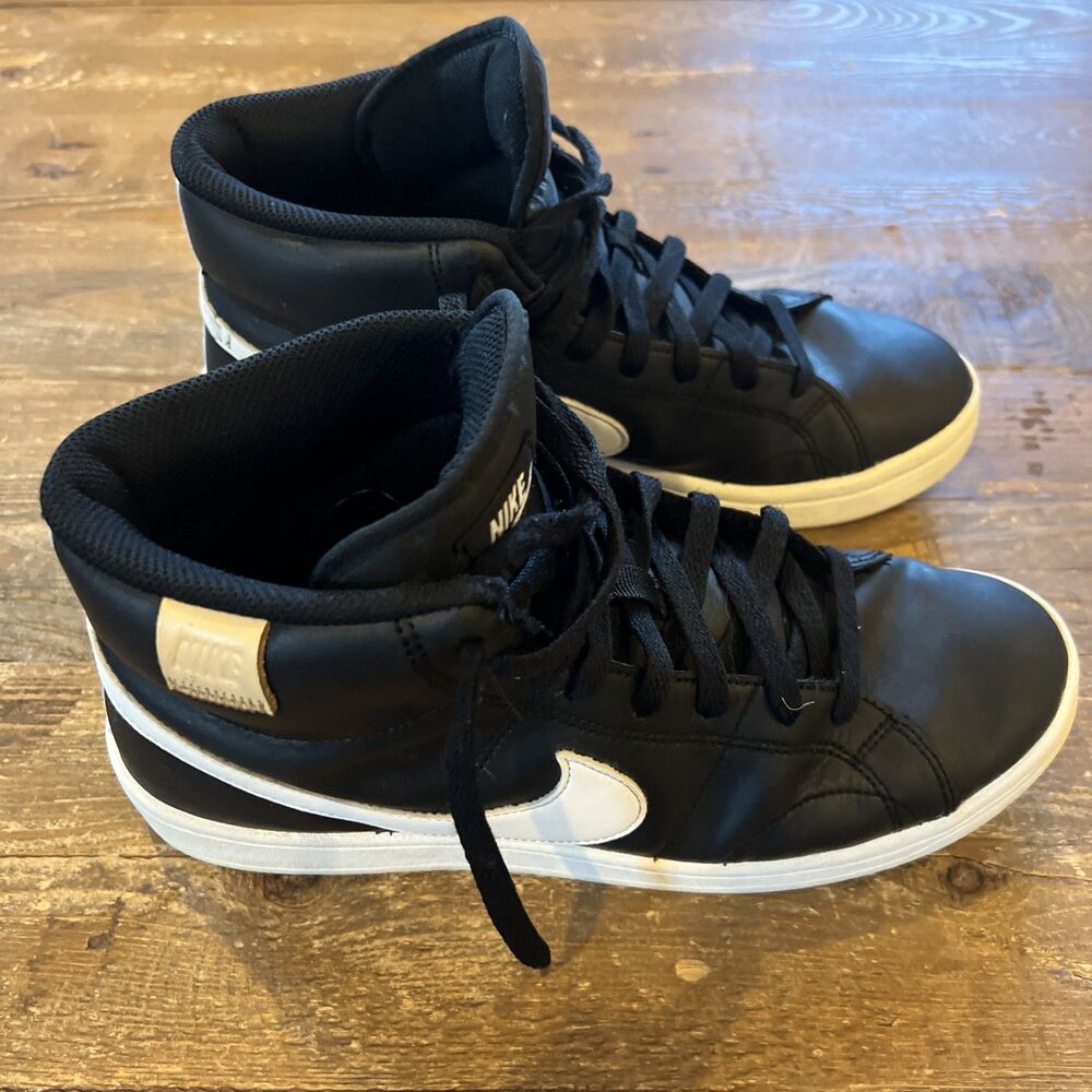 Nike Court Royale 2 Mid Black/White-White Onyx CQ9179-001 Men's Sz 8.5 EUC